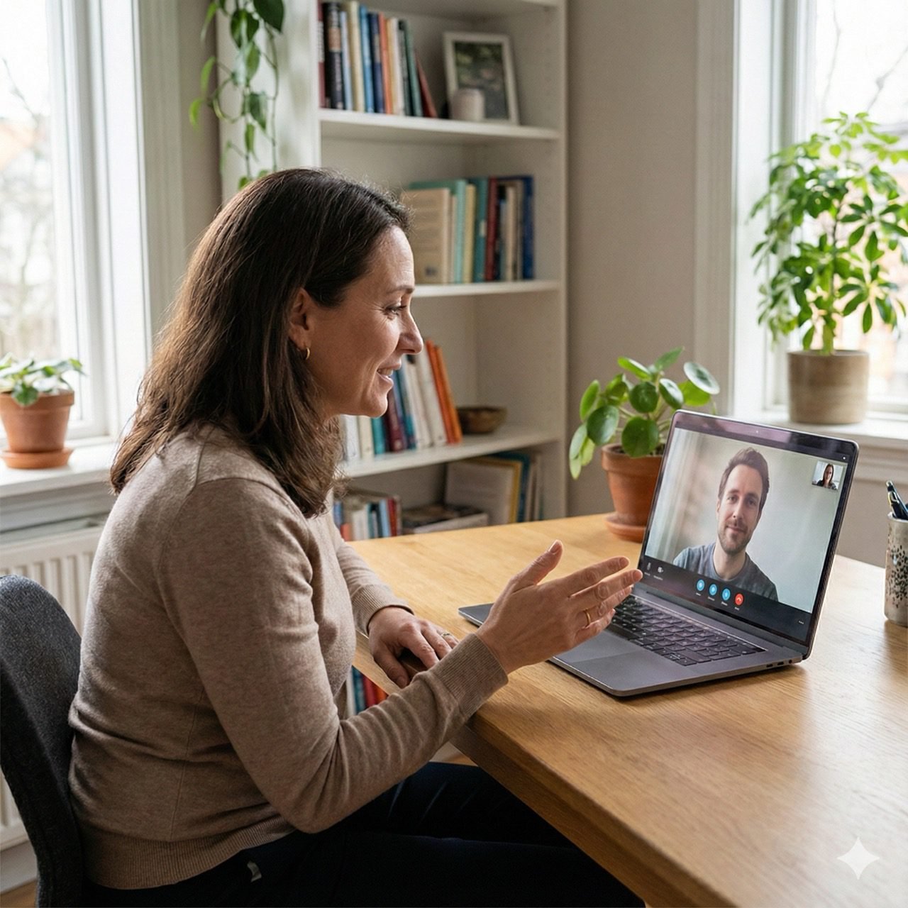 Psicóloga atendendo paciente em sessão sobre narcisismo e abuso emocional. Terapia Online