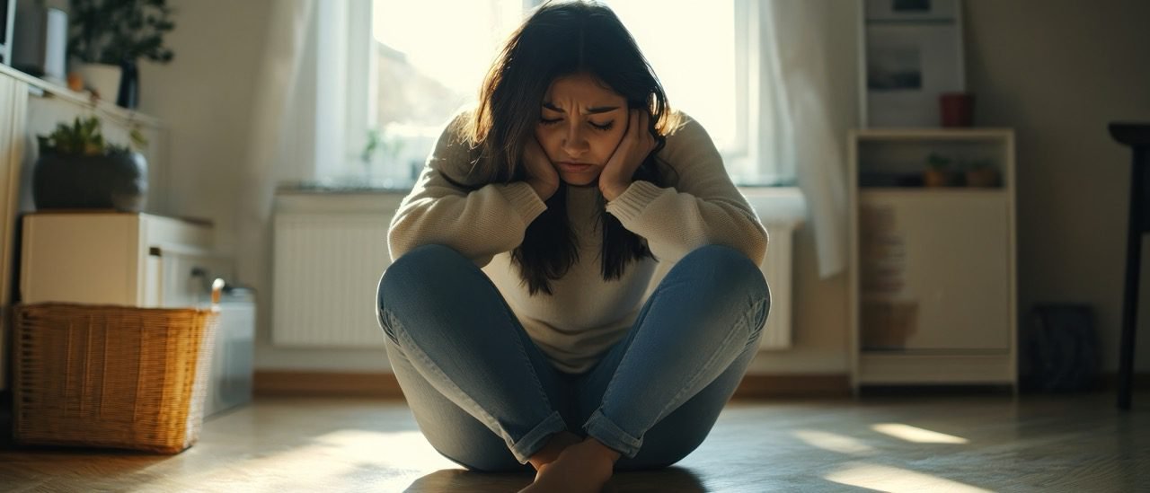 Psicóloga Luana Amaral oferecendo terapia online para ansiedade, ajudando no controle emocional e na redução de pensamentos acelerados.