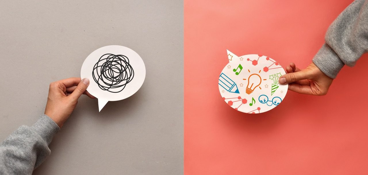 Infográfico mostrando os efeitos dos conflitos internos no corpo e na mente